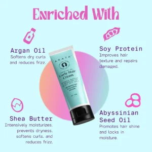 Arata Curl Care Cream with Abyssinian Seed Oil & Shea Butter - 50ml